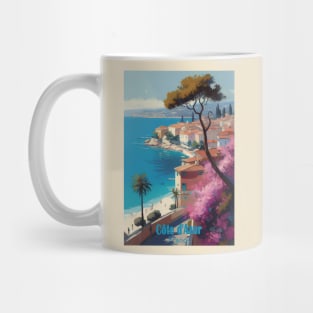 Cote d Azur vintage travel poster Mug